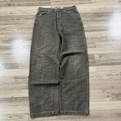 Vtg 90s Y2K Schott NYC Baggy Jeans 34x34 Gray