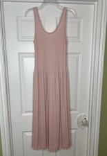 Everlane Ribbed Knit Tank Midi Pale Dress Pink Tank Dress Size Large