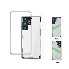 For Samsung Galaxy S22 Ultra Clear Back Glass Cover with Camera Lens Replacement