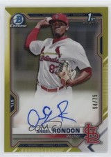 2021 Bowman Chrome Prospect Yellow Refractor 54/75 Angel Rondon Auto r9d