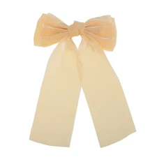 Fashionable Bow Ribbon Duckbill Hair Clips for Home Champagne 1 Pc