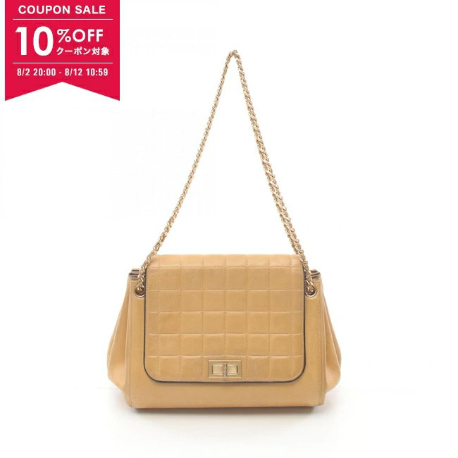 Chanel Chocolate Bar Shoulder Bag in Lambskin or Sheepskin Leather