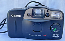 Canon Sure Shot Owl Date 35mm Point  Shoot Film Camera - Tested
