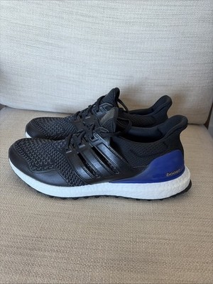 NWOB Adidas UltraBoost BLACK w/Blue M10 Spikeless Golf Shoes NEW