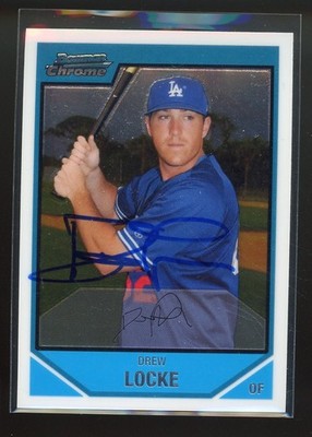 2007 Bowman Chrome DREW LOCKE Signed Card autograph auto DODGERS BOSTON COLLEGE