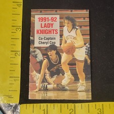 1991 1992 NJ Rutgers Lady Knights Basketball Pocket Schedule Cheryl Cop Cover