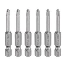 6pcs Magnetic Phillips Screwdriver Bit PH2 1/4" Hex Shank 50mm Long 4mm Rod