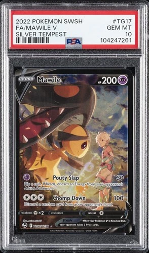 2022 POKEMON SWORD & SHIELD SILVER TEMPEST #TG17 FULL ART/MAWILE V PSA 10