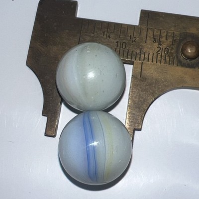 Vintage Milky Marbles Lot Of 2- 13.5mm,