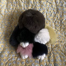 Faux Fur Pom Pom Keychain Bag Charm Multicolor Fluffy Paw Claw 6 Accessory