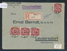 114789) Reco-Brief 1924, RZ Zittau 2, MeF 4x 10PF Korbdeckel
