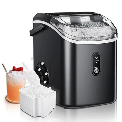Nugget Ice Maker Countertop with Handle, Ready in 6 Mins, 34lbs/24H