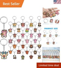 Charming 30 Count Keychains Featuring Highland Cow Designs - Great for Parties