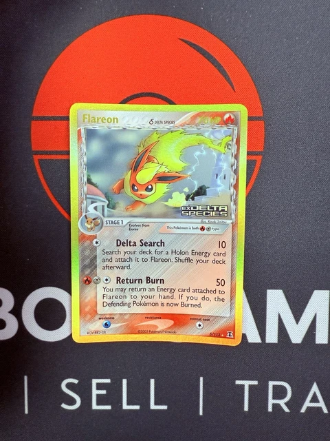 Flareon Reverse Holo Stamp EX Delta Species 2005 Pokemon #14