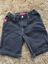 Rare JNCO Skater bulldog Patch embroidered wide leg shorts Y2K Youth Size 6