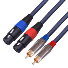 Yumiwoow XLR to RCA Cable - 2 XLR Female to 2 RCA Male, Hifi Audio Cable with 4N