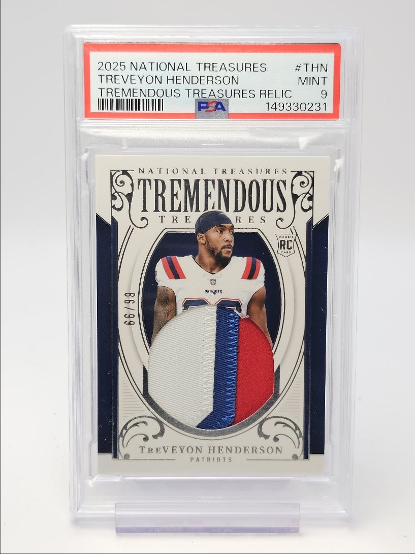 TreVeyon Henderson Panini National Treasures Crossover Rookie Patch Autographs #THN NFL Shield 1/1