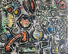 Ara Tevkantz (b. 1956)- Mixed media on paper