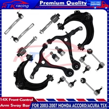 14PC Front Upper&Lower Control Arm Sway Bar For 2003-2007 Honda Accord/Acura Tsx