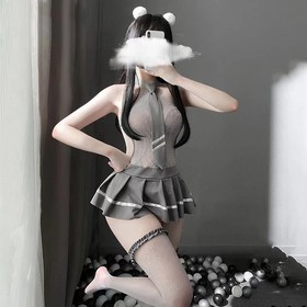 Sexy Lingerie Nightdress School Girl Sleepwear Sailor Suit Cosplay JK Costume