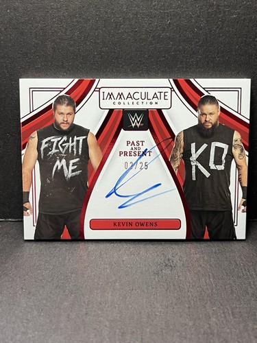 Kevin Owens Auto 2023 Panini Immaculate WWE Past and Present Red /25 On Card