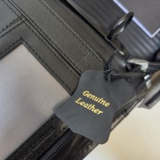 A4 Black Business Portfolio Genuine Leather Conference Document  Luxury Boxed