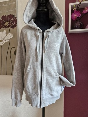 NEUwertig! Sportliche Kapuzen Sweat Jacke *adidas* hellgrau melange Gr. 40 /M