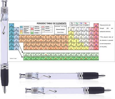 Pack of 2 Chemistry Periodic Table of Elements Scroll Pen with Reference Sheet,