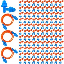 Xuhal 200 Pairs Corded Ear Plugs Silicone Earplugs 1.2 Inch diameter , Blue