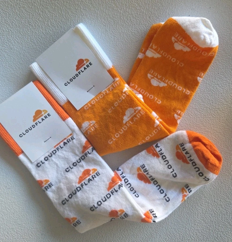 Cloudflare 2 Pairs Of Men Or Women Geek Socks Unopened RARE
