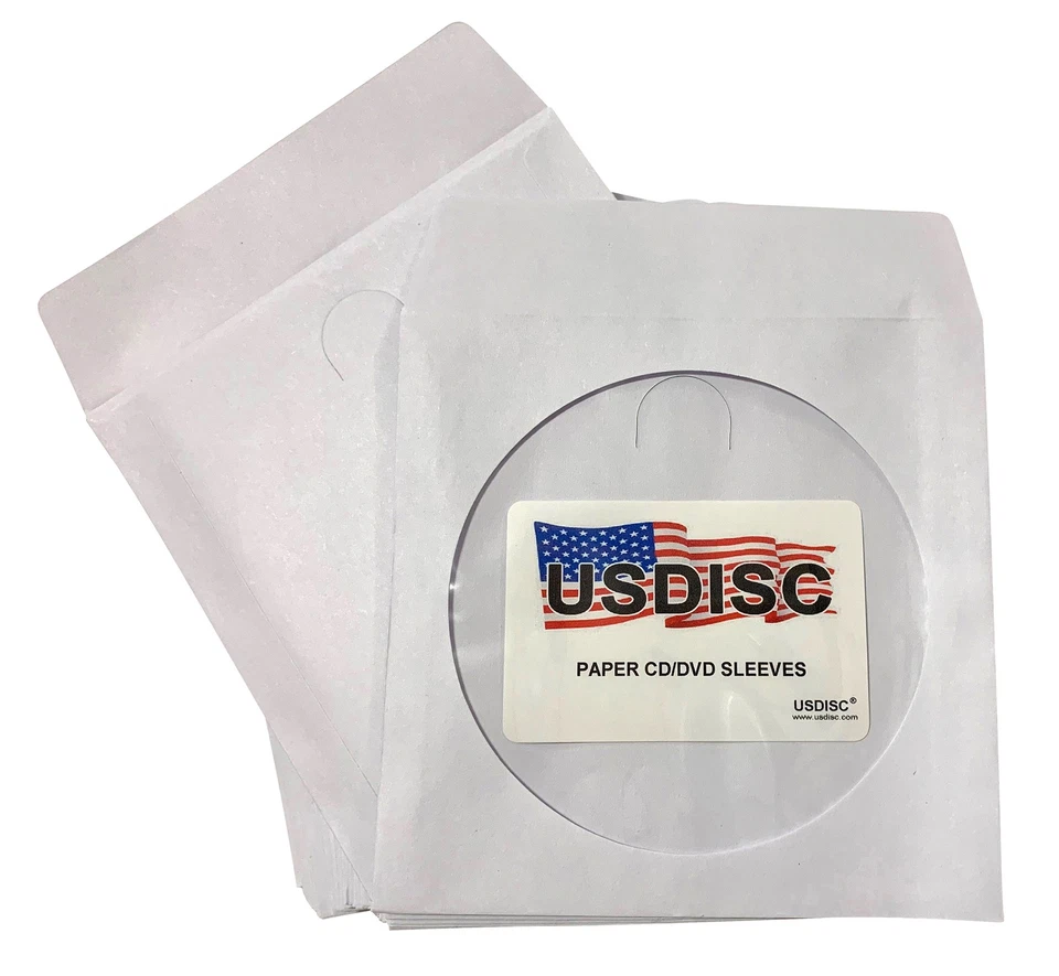 Lote de fundas de papel USDISC 100 g ventana, solapa (blanco) Foto 3 de 3