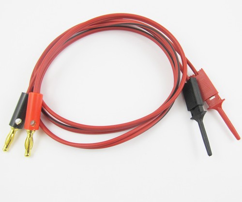 20 juegos de sondas de prueba de cable de clip de gancho para prueba enchufe banana chapado en oro IC PCB 1M - Imagen 2 de 2