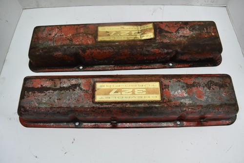 Small Block V8 5.3 SBC 327 Turbo Fire Valve Cover Pair - Picture 5 of 8