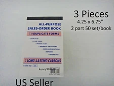 3X-Sales Order Book Receipt Invoice Duplicate 50 sets Forms Carbon US Seller