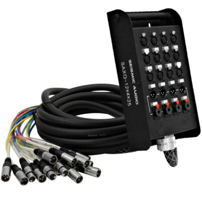 SEISMIC AUDIO 12 Channel 25' XLR Snake Cable with 1/4''