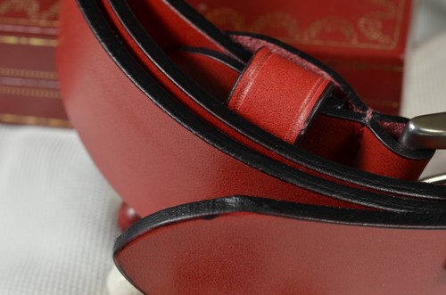 CINTURON HOMBRE ROJO CUERO GENUINO 35 MM HECHO MANO UBRIQUE MA LEATHER CLASSIC - Imagen 5 de 10