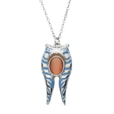 Star Wars Ahsoka 3D Mandrils Orangecats Eye Pendant Necklace | Carded | chain