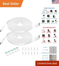 Durable 2 Pack 20FT Waterproof Power Extension Cord for Indoor Security Systems