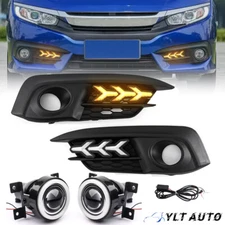 For 2016-2018 Honda Civic DRL LED Daytime Running light Fog Lamps Turn Signal