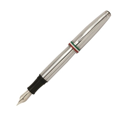 Monteverde Aldo Domani Italia Chrome Fountain Pen, New in Box