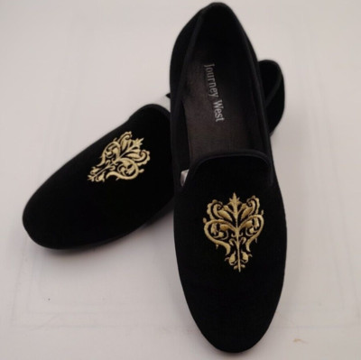 Journey West Mens Velvet Loafers Slip-On Tuxedo Dress Shoes 