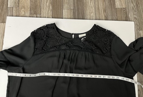Ava & Viv Women Top Blouse Plus 3XL Round Neck With Crochet Details Flare Sleeve - Picture 6 of 12