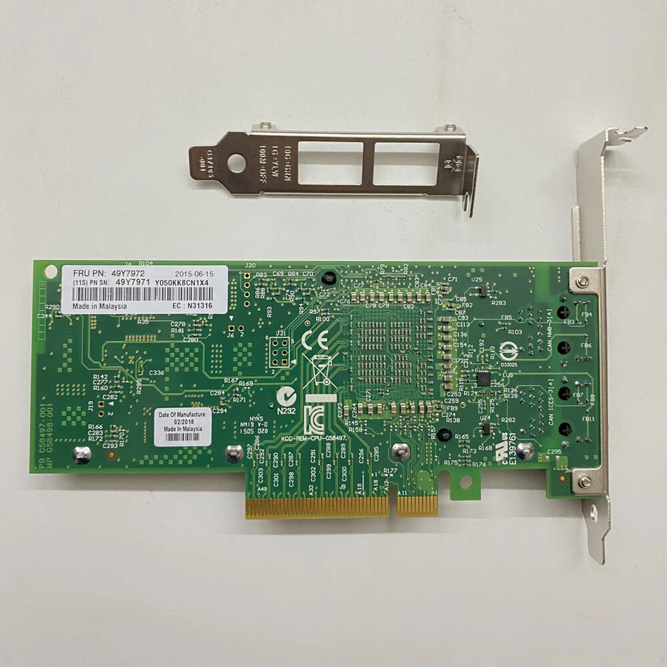 IBM 49Y7972 49Y7971 49Y7970 CONVERGED Dual Port 10G BaseT ADAPTER INTEL X540-T2 - Image 2 of 3