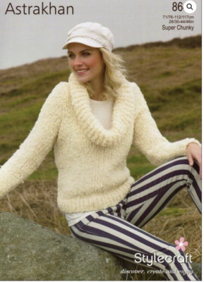 Stylecraft Astrakhan Stricken Muster Buch 8647 Damen Pullover 28-4