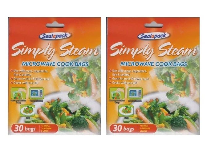 2 x Pack Of 30 Sealapack Simply Steam Vegetable Microwave Steam Cooking Bags