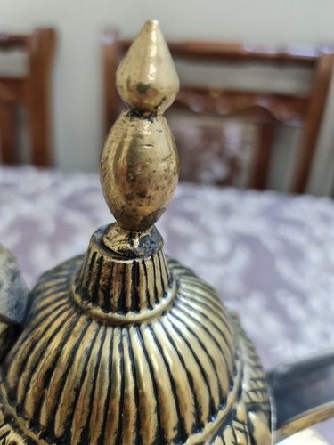 New Engraved Handmade Beautiful Dallah Islamic Arabic Coffee Pot Qahwa Bedouin - Picture 14 of 14