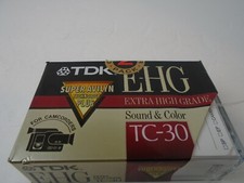 New Genuine TDK E-HG TC-30 Extra High Grade VHS-C Tape TC-30EHG