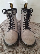 Dr. Martens Airwair 1460 CRINKLE METALLIC LACE UP BOOTS size 3 US/34 EU