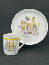 2pc Lenox Circus Animals Child Dinner Plate  Cup Designer Baby Shower Gift
