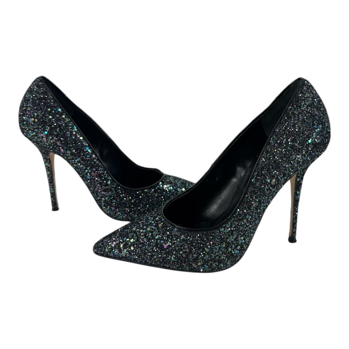 Dune Glitter Purple Blue Sequins High Heels Smart Party Women's Shoes Used